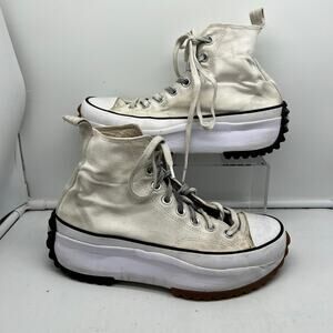 Converse Shoes Womens 8.5 Run Star Hike High Top Platform Sneakers Cream **